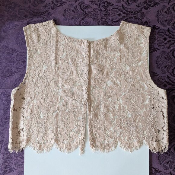BHLDN Jenny Yoo Cleo Lace Shell Overlay Top NWOT - Picture 10 of 16